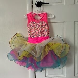 Wiessman dance costume, like new. Hot pink, yellow and blue.